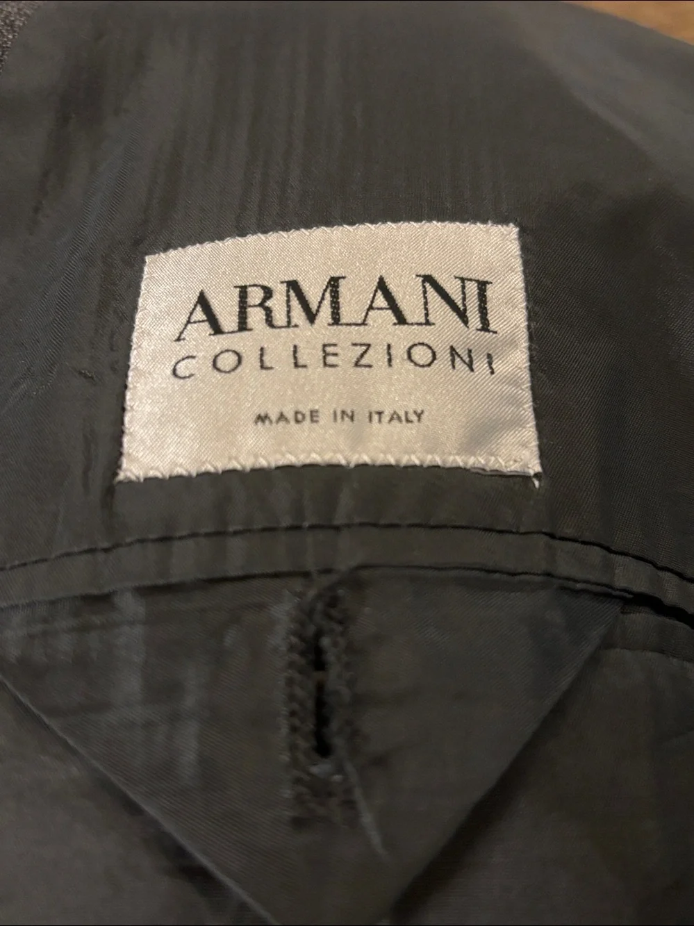 Armani Collezioni 46L Men's Two-Button Dark Gray Wool Blend Suit Blazer